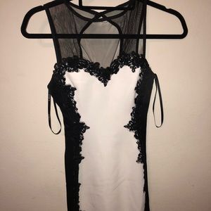 B.darlin black and white homecoming dress.